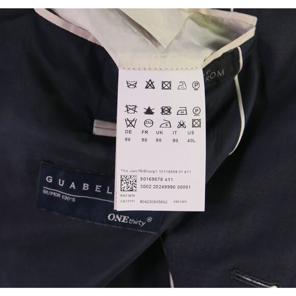 Hugo Boss The Jam/Sharp Solid Navy Blue Super 130's Wool 2-Btn Suit 40L - Picture 9 of 11